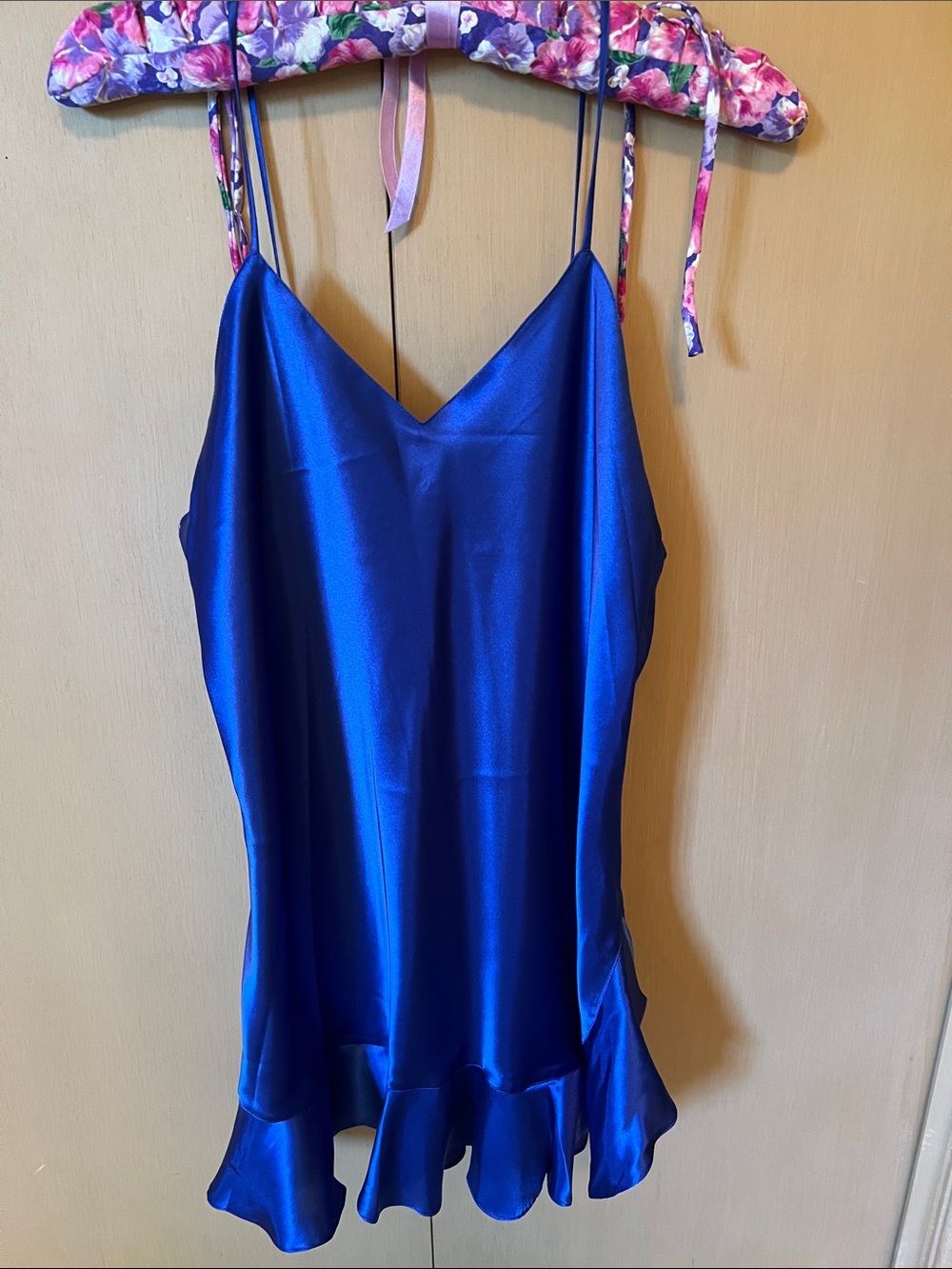 Morgan Taylor Satin Negligee in Deep Blue